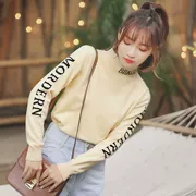 卡琪 2019 新港 风 高 áo sơ mi nữ đan chữ với áo dài tay - Đan Cardigan