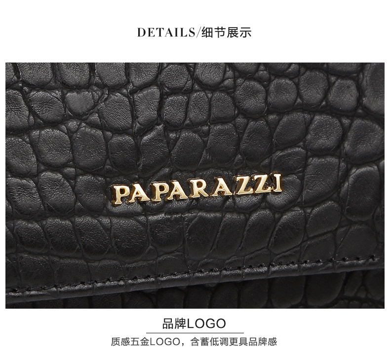 Клатч paparazzi手拿包2018新款女士单肩时尚斜挎鳄鱼纹信封小包手抓包