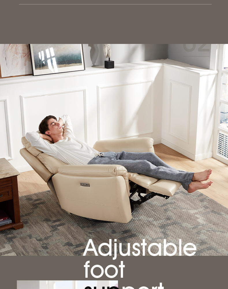 LAZBOY kho tàng âm nhạc chức năng điện sofa da hiện đại phòng ngủ tối giản đơn da lười biếng ghế tựa 606 - Ghế sô pha sofa băng