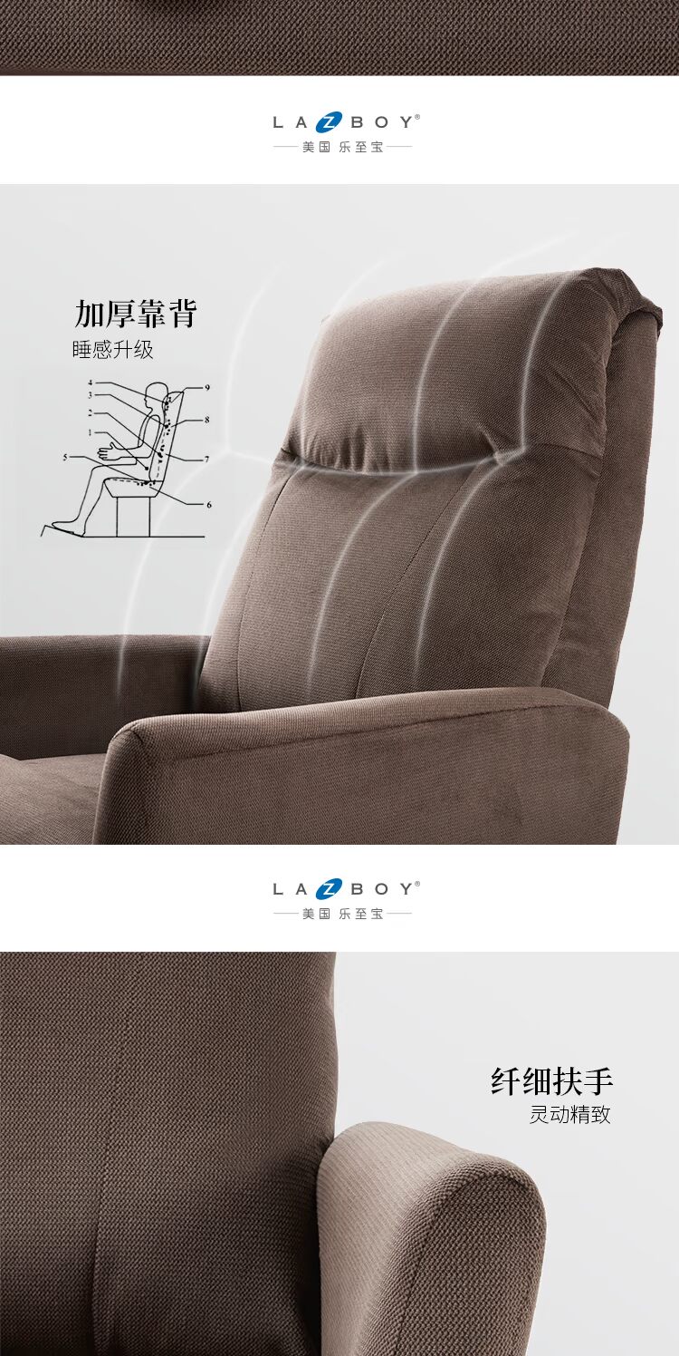 LAZBOY kho tàng âm nhạc đơn đa chức năng ghế sofa vải căn hộ nhỏ phòng khách Mỹ thường đi lang thang lười biếng 247 - Ghế sô pha ghế sofa gỗ giá rẻ