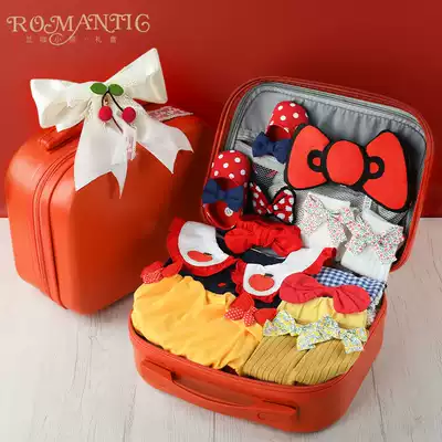 Newborn gift box Newborn baby clothes supplies set Spring and autumn newborn baby girl full moon meeting gift