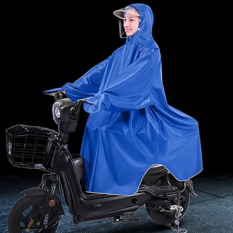 Raincoat electric moto battery car self poncho enlarged thickened single person with sleeves long body rainstorm poncho