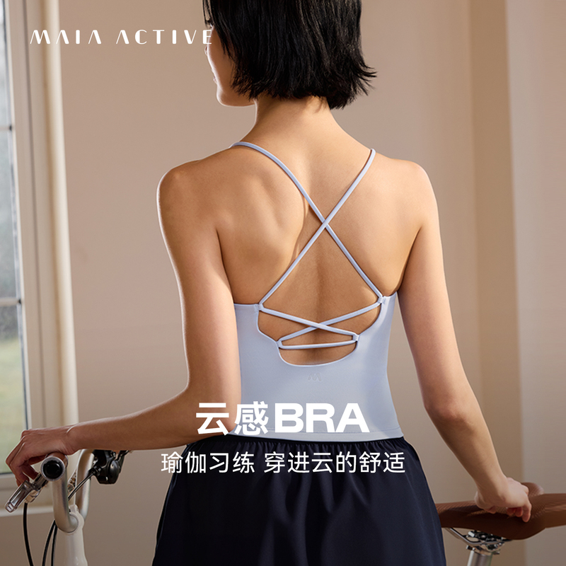 Cloud-Like Beauty Back Bra Yoga Pilates Sports Bra with Cross Thin Straps Maiaactive 63Br50
