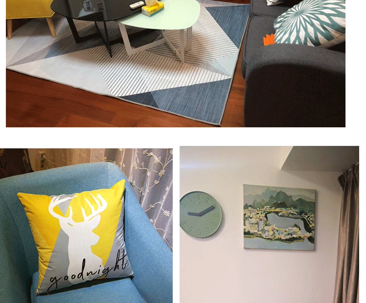 Bắc Âu gió gối màu vàng hình học đệm màu xám in sofa gối gối gối bay cửa sổ phòng ngủ giường thắt lưng - Trở lại đệm / Bolsters Chăn gối văn phòng 2 trong 1