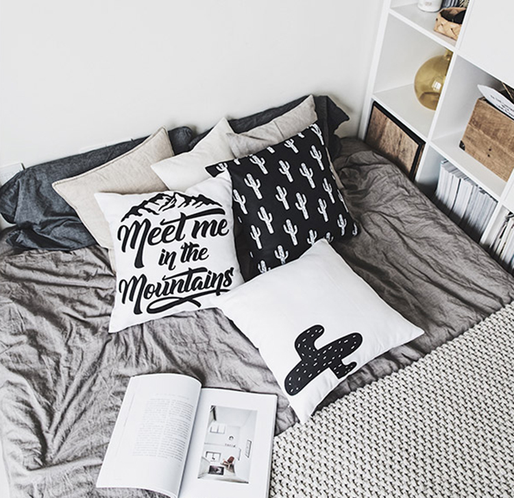 Dễ thương phim hoạt hình mèo đen ú mặt gối che gối đồ chơi đệm đệm sofa xe món quà - Trở lại đệm / Bolsters gối sofa