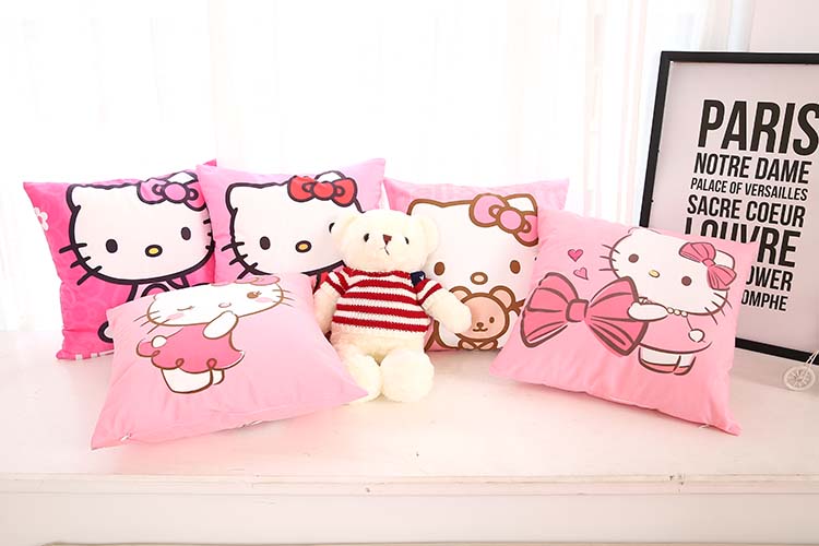 Phim hoạt hình dễ thương Hello Kitty mèo ôm gối KT mèo Hello Kitty xe sofa đệm gối quà tặng gối ghế