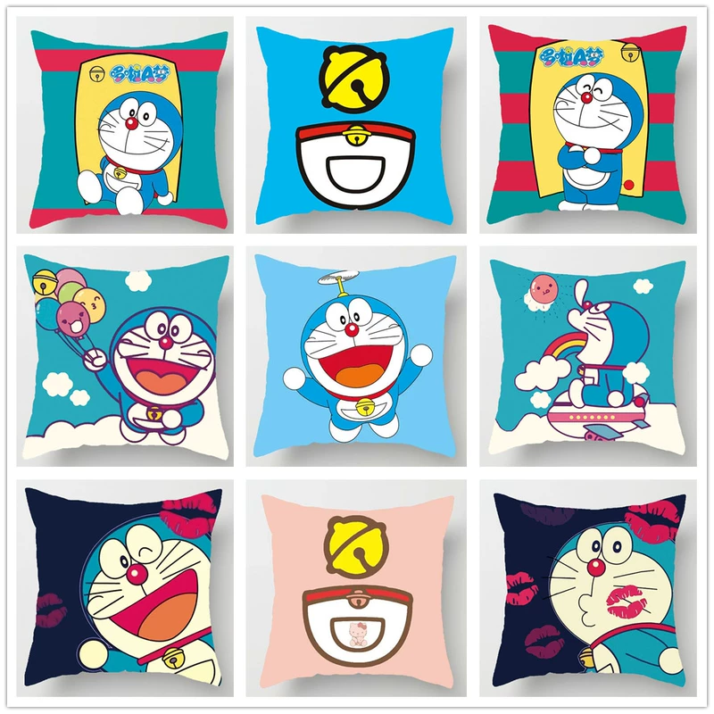 Cartoon A Dream Doraemon chất béo màu xanh mèo Doraemon gối bìa đệm gối trẻ em món quà - Trở lại đệm / Bolsters