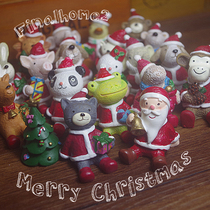 Export Santa Claus Christmas tree elk panda animal small ornaments creative cake home decoration resin ornaments