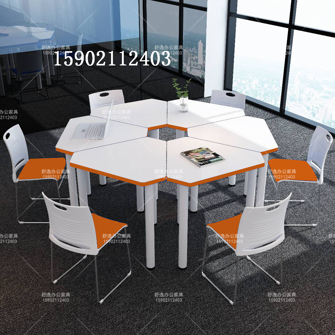 Triangle splicing table Primary school student psychological counseling room desk and chair combination experiment discussion desk wisdom classroom desk chair