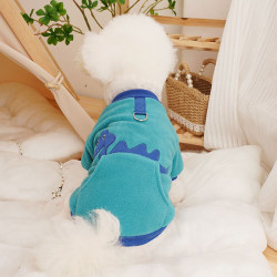 2025 Autumn and Winter New Sweatshirt Bichon Teddy Small Dog Clothes Spring and Autumn Style Pet Cartoon Dinosaur Outfit