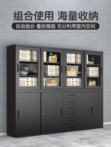 Office furniture filing cabinet widened steel metal file cabinet locker filing cabinet three-layer sliding door short cabinet with lock