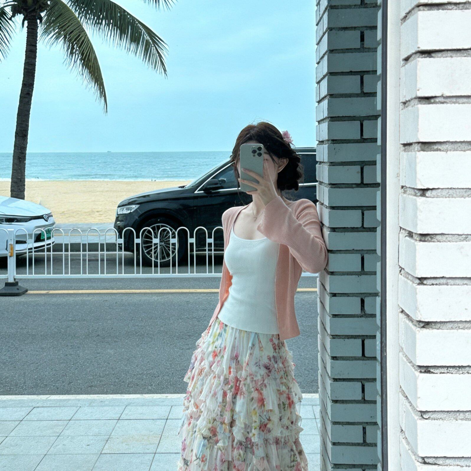 MILYROOM 粉色针织开衫外套女春季长袖毛衣吊带背心两件套装-淘宝Taobao | 天猫Tmall