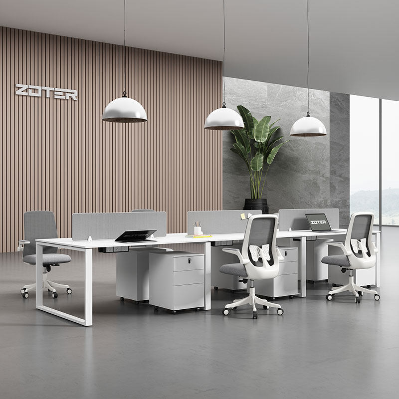 Middle Special Staff Desk Chair Combination Brief Modern Desk 4 People Office Designer Staff Table
