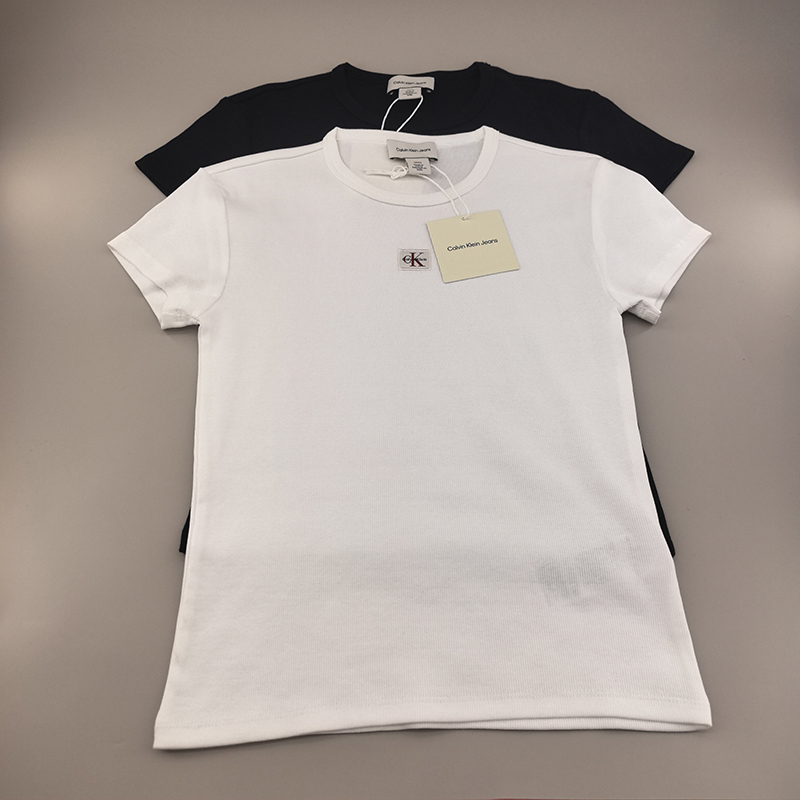 Ck Jeans Official Store Genuine 26 Spring Round Neck Slim Fit Small Logo Simple Stretch Short Sleeve T-Shirt 47H409G