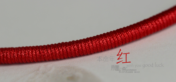 [Red] Rain Ink Sen Thiết kế ban đầu Handmade SpongeBob Red String Thin Anklet | Tươi và đơn giản | Onyx đen lắc chân nữ bạc ta