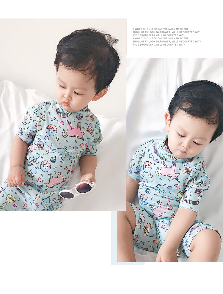 Áo tắm cho trẻ em trai Xiêm Big Boy Trẻ em dài tay Beach Sun Boy Boy Áo tắm dễ thương - Bộ đồ bơi của Kid đồ bơi trẻ em quần rời