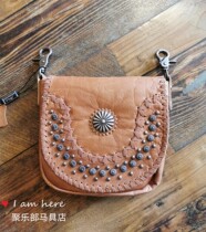 Fanny pack cowhide womens messenger shoulder bag casual bag motorcycle bag Ju Lok club harness shop