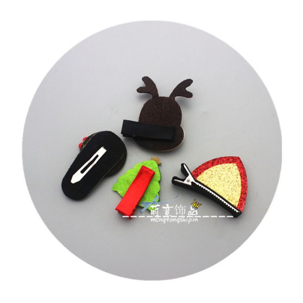 Giáng sinh mới mũ trẻ em gạc Giáng sinh cây bao gồm tất cả tóc clip bên clip cô gái bé kỳ nghỉ lễ hội phụ kiện tóc băng đô rửa mặt
