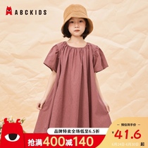 Abckids Childrens clothing dress 2021 spring new long-sleeved foreign style baby princess dress childrens cotton skirt