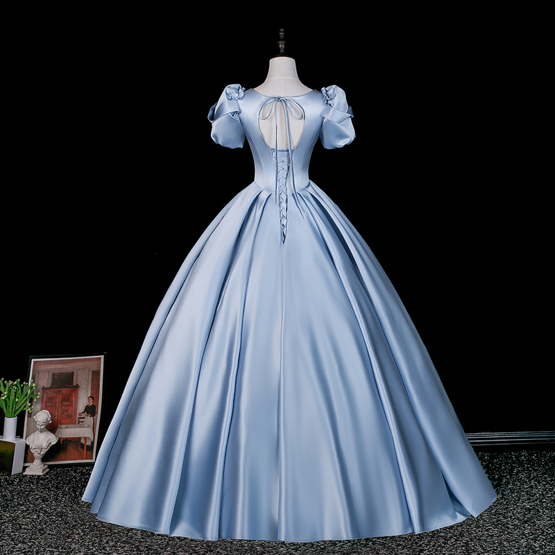 French-Style Blue Princess Evening Dress for Women, Suitable for Graduation Season, Birthday, Coming-Of-Age Ceremony, High-End Art Exam, Solo Performance Attire