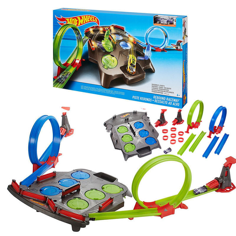 Hot Wheels Track Hot Little Sports Car Track FDF27 Rebound Competitive Double Ejection Alloy Car Boy Toys