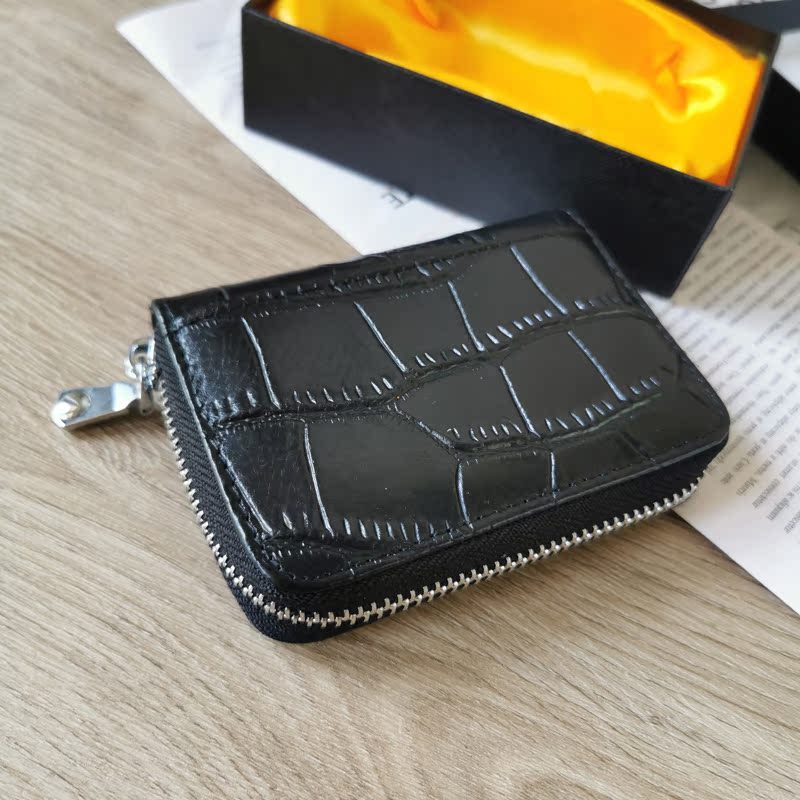 Foreign trade tail goods Genuine leather kraft card bag large capacity anti-degaussing high-grade card holder ultra-thin compact certificate card bag