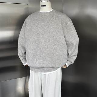 Weere pull ample décontracté à col rond de couleur unie