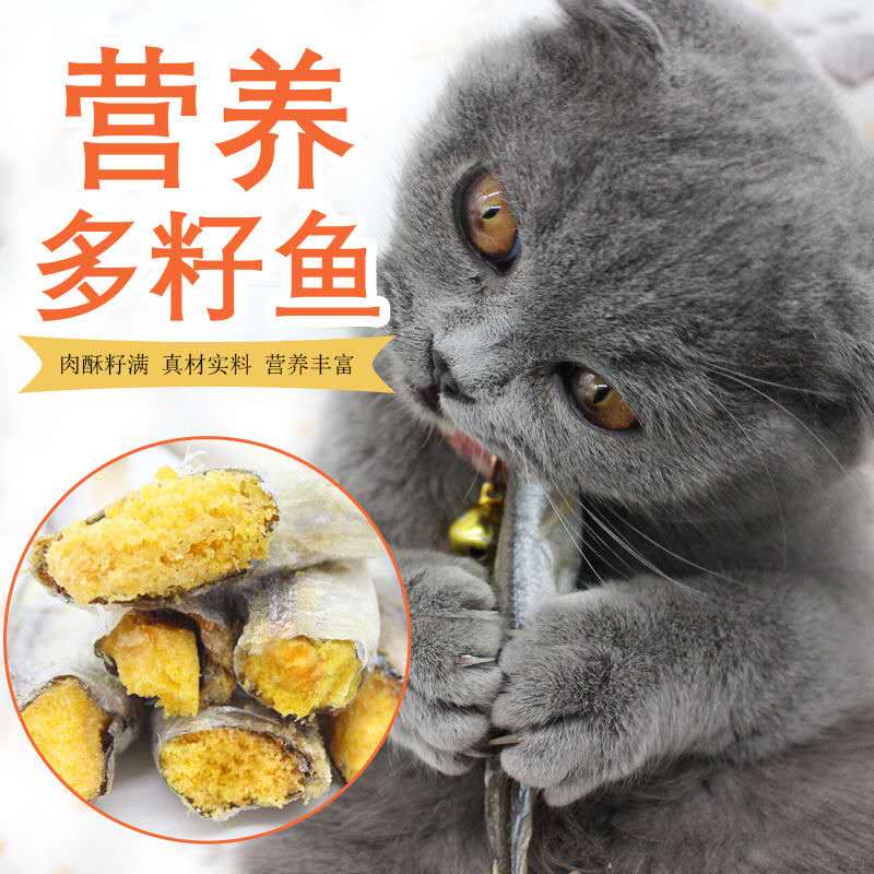 Kitty Freeze-dried Snack small fish Dry full seed Multi-spring fish Chicken Dry No Salt Nutritional Pet Gain Weight