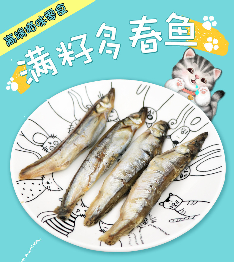 Cat snack small dried fish 35g unsalted fresh water pure natural meat strips fresh grinding meat dried into kitten cat snacks