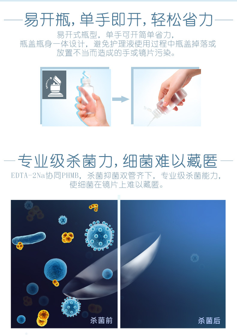 海昌 隐形眼镜护理液 500ml+120ml 图5