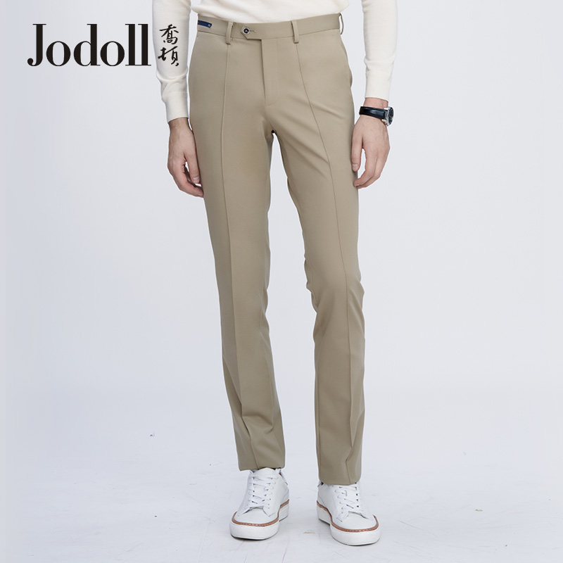 JODOLL Jordon MENS SINGLE-SIPANTS KINH DOANH nằm CHÍNH THỨC thường thẳng quần KHA-MÀU SUIT SUIT quần dài.