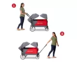 Американский радиофлантер складывает четыре тележки на открытом воздухе.