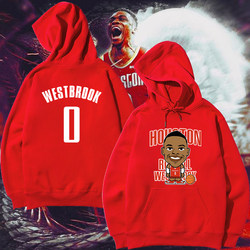 New Rockets No. 0 Westbrook Jersey Training Wear Westbrook Sweatshirt Men's Hoodie Basketball Sports Clothing