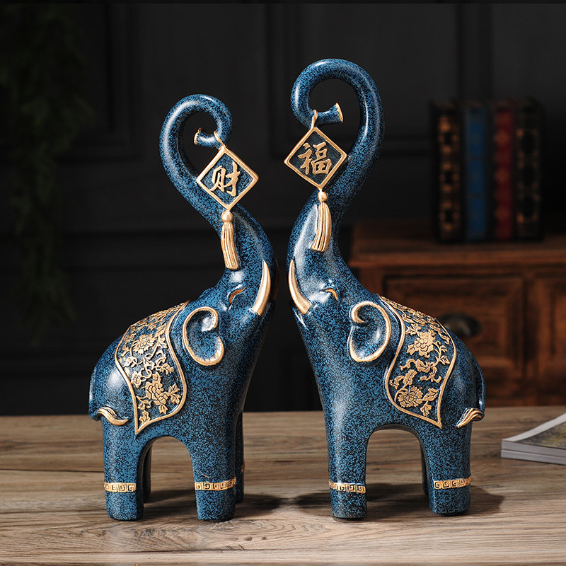American vintage elephant decoration European living room Home bedroom TV cabinet Wine cabinet decoration craft gift decoration Room decoration