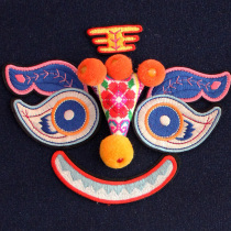 Tiger head embroidered sheet cloth with hand solid nose National wind tiger head cap tiger head to decorate original embroidered sheet