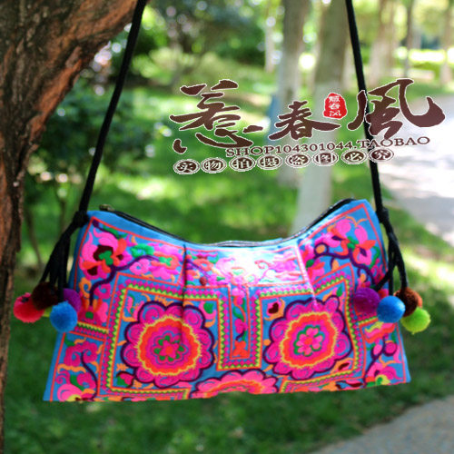 Two pieces of fabric double - sided embroidery embroidery bag bag bag bag