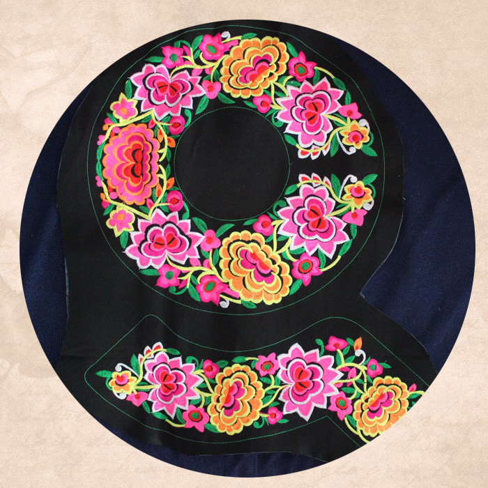Wool embroidery ethnic style embroidery collar flower clothing accessories embroidery pieces national costume performance clothing DIY