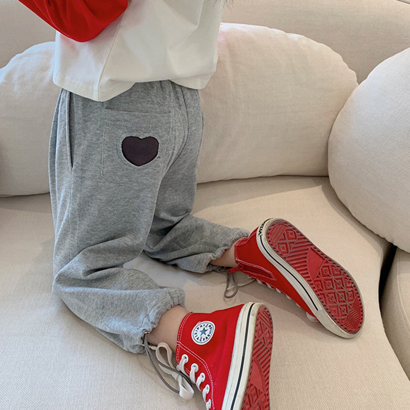 Girls pants spring new children spring and summer pants baby pie casual straight pants loose rope beam pants
