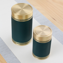 Pure copper tea jar portable travel tea set brass tea ceremony accessories tea storage sealed jar size original