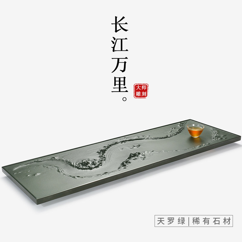 Stone room says Ukkim stone tea tray Home Whole natural handmade engraving stone Tea table Trays Modern Light Lavish Dry Foam