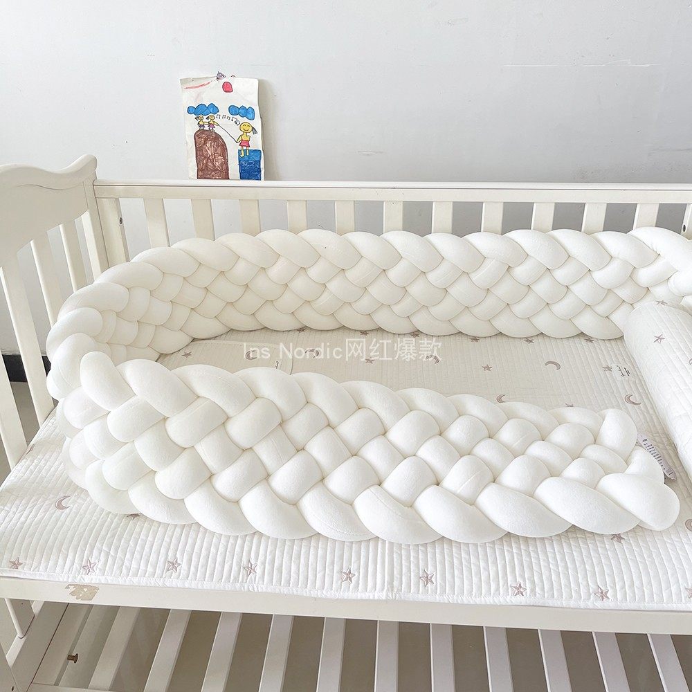 ins nordic twist bed circumference изгородь для кроватки с усилением из 6 нитей мягкая упаковка для защиты от столкновений прикроватная подушка класса А