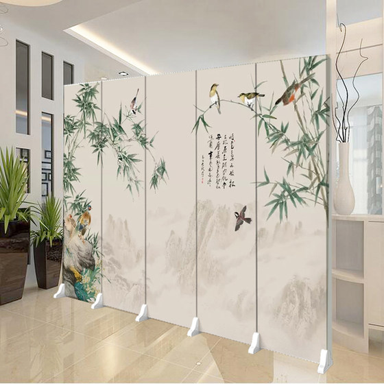 Screen partition fashion living room hotel bedroom office simple modern Chinese style mobile landscape bamboo folding screen