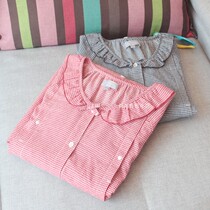 Summer cotton short sleeve breastfeeding month clothing export single bubble sleeve maternity skirt postpartum feeding pajamas home