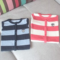 Baby conjoined clothes day single summer newborn cotton short-sleeved shorts ha clothes fart out climbing clothes