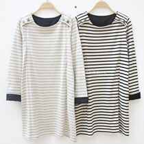 Pregnant womens pure cotton laces foreign trade day single All cotton medium long pregnant woman dress postpartum to feed the milk