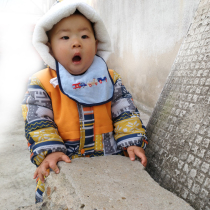 Tail single blemish pure cotton towel material waterproof baby round mouth Children with small surrounding mouth drooling around two clothes