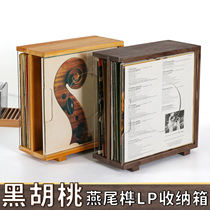 Black Walnut Vinyl Record Rack LP Records Storage Storage Box Nostalgic LP Vinyl Cabinet Solid Wood CD Storage Shelf