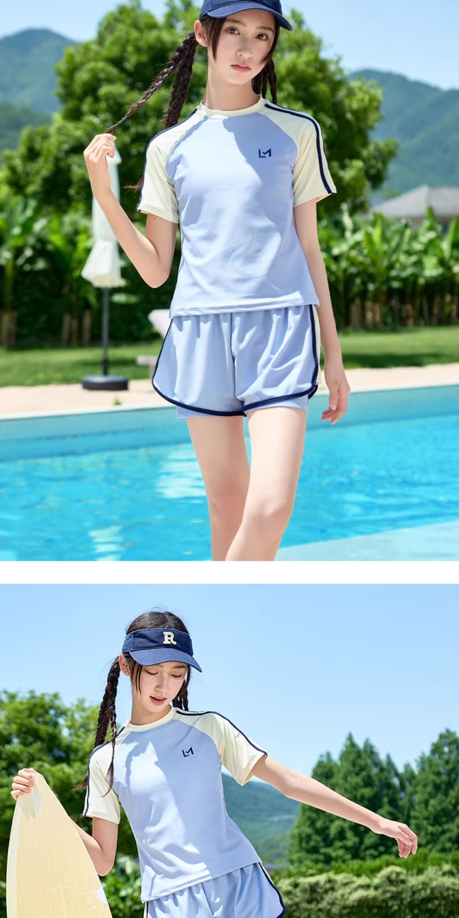 女童泳衣2026新款夏季初中生女孩带胸垫泳装速干中大童分体游泳衣 — 20