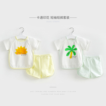 Baby Summer Clothing Suit Women Boy Pure Cotton Foreign Air Baby Short Sleeve Thin two sets One year old Summer childrens clothes