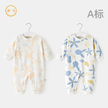 Baby one-piece clothes spring autumn and summer long sleeve monk suit thin section of first raw female pure cotton male baby khau freshmen clothes